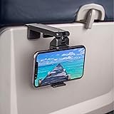 Perilogics Universal in Flight Airplane Phone Holder Mount. Hands Free Viewing with Multi-Directional Dual 360 Degree Rotation. Pocket Size Must Have Airplane Travel Essential Accessory for Flying Black