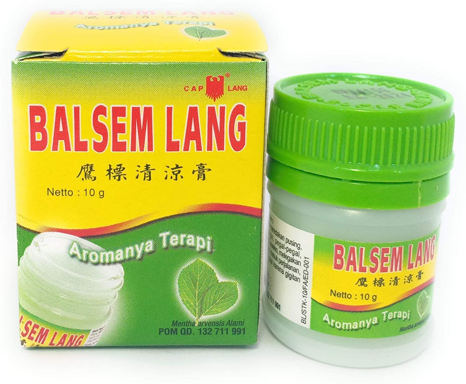 12x 10gr Balsem Lang Eagle Brand with Aromatic Soothing - Muscular Balm for Muscle, Joint Aches, Back Pain, Headache, Cold