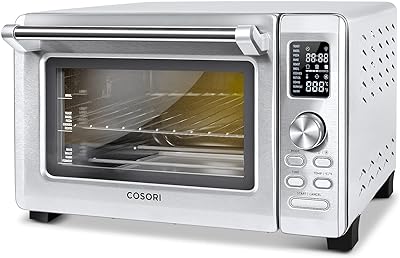 COSORI Toaster Oven Combo, 11-in-1 Convection oven countertop, Rotisserie & Dehydrator, 12 inch pizza, 52 Recipes & 6 Accessories, Stainless steel