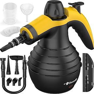 Pressurized Handheld Steam Cleaner with 10pcs Accessories & Safety Lock, Multi-Purpose & Powerful Home Use Steamer for Cle...