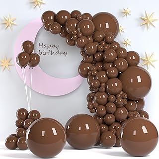 Dark Brown Balloons, 140pcs Brown Balloons 18 12 10 5 Inch Different Sizes Pack Party Latex Balloons for BOHO Birthday Hal...