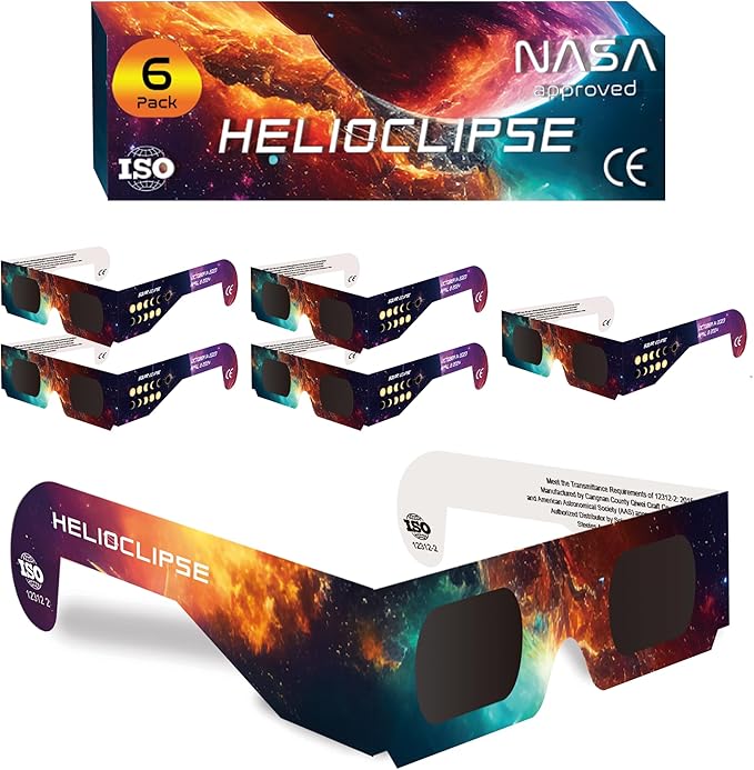 Helioclipse [6 Pack] Solar Eclipse Glasses Nasa Approved