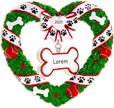 Personalized Dog Ornaments 2024 - Christmas Dog Bone Ornament Wreath Heart Ornaments Dog Decor Custom Dog Ornaments for Christmas Tree 2024 Customized Dog Gifts Dog Christmas Ornaments by Elves