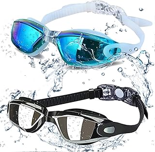 ALLPAIPAI Swim Goggles - Swimming Goggles,Pack of 2 Professional Anti Fog No Leaking UV Protection Wide View Swim Goggles ...