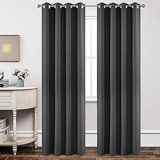 Joydeco 120 inches Long Blackout Curtains 2 Panels Set, Thermal Insulated Length Curtains & Drapes 2 Burg for Living Room ...