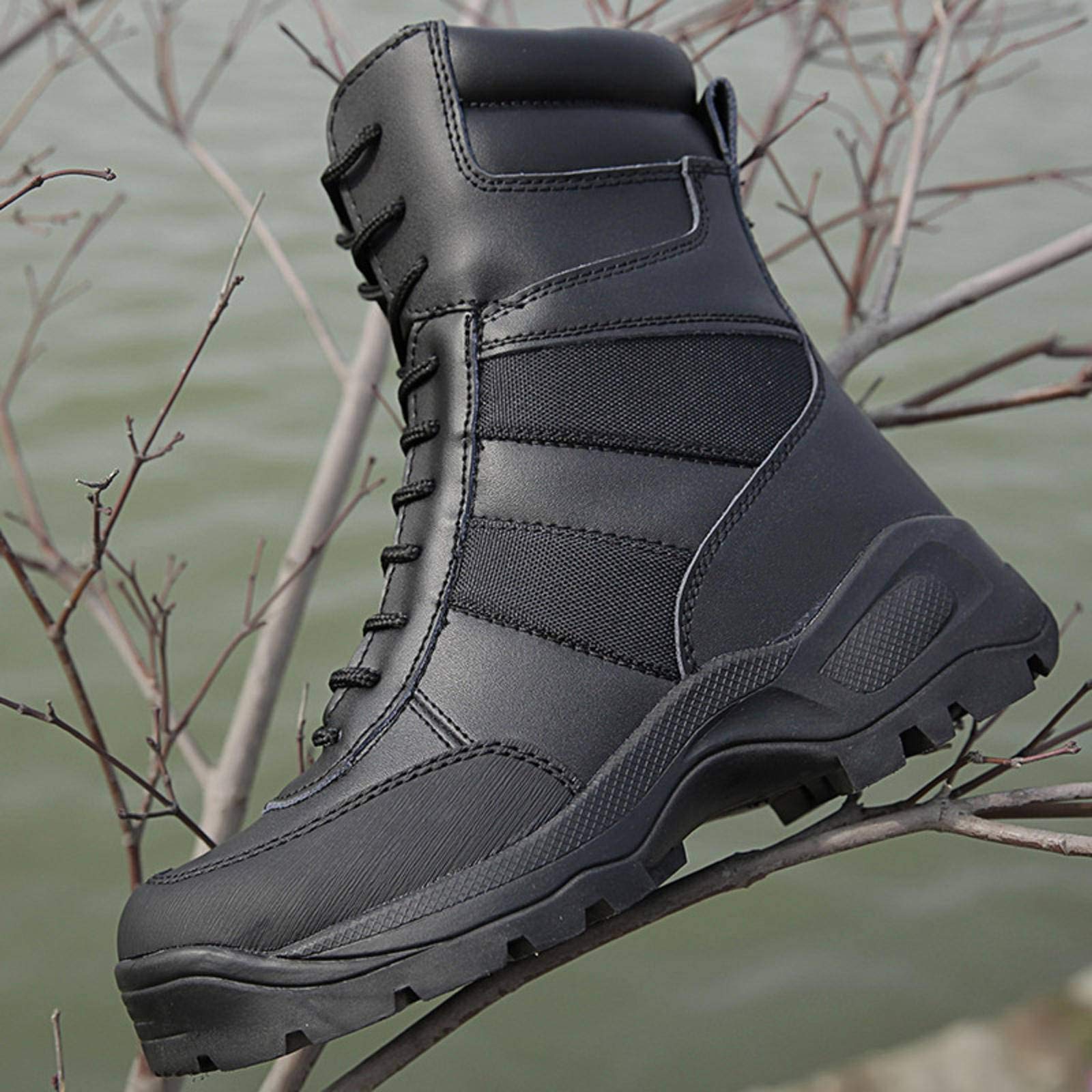 : NC Military Tactical Combat Boots Men Leather Waterproof Black  Camping Trekking Outdoor Shoe Man Climbing Hunting Hiking Shoes : Clothing,  Shoes & Jewelry