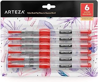 ARTEZA ARTZ-8035 Artists-mop-paintbrushes, Set of 6 with Push Button, Multi-Coloured 6