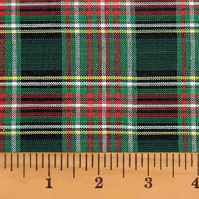 McCuan Green Tartan Plaid Cotton Homespun Fabric by JCS - Sold by The Yard