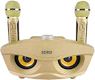 SDRD Wireless Bluetooth Speaker with 2 Microphones, Portable Karaoke Machine (Princess)