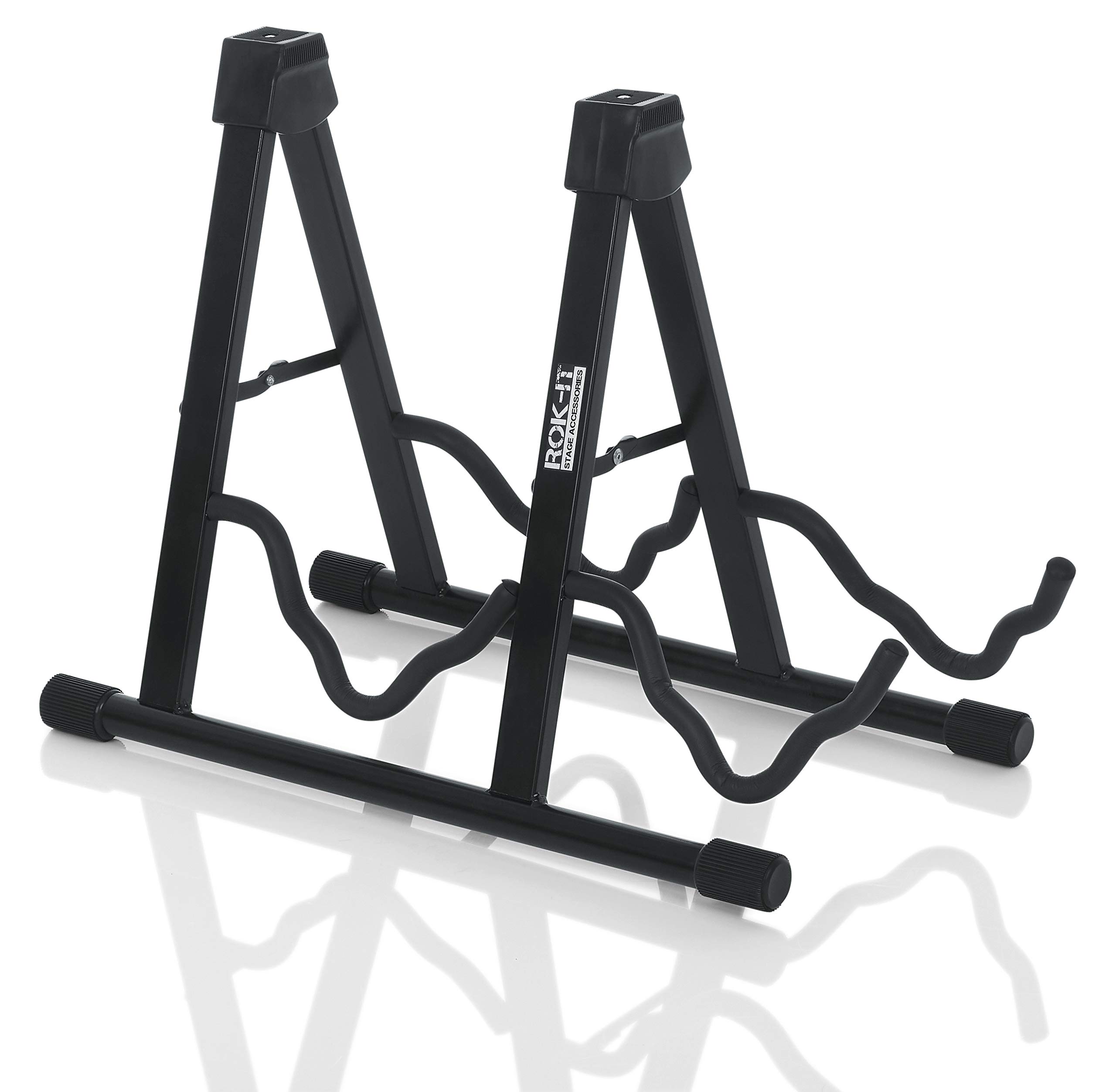 Rok-It A-Frame Double Guitar Stand; Holds Most Standard Electric and Acoustic Guitars (RI-GTRAU2X)