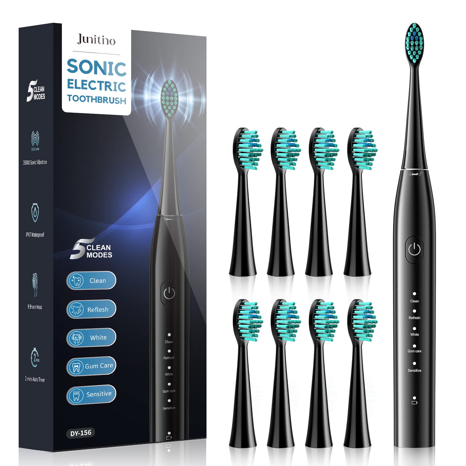 *BUNDLE OF 2** Sonic Electric Toothbrush with 8 Dupont Brush Heads ...