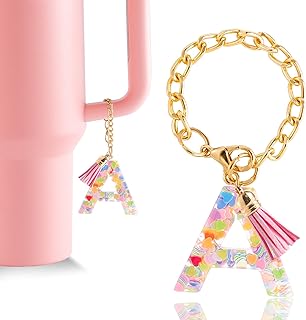 Letter Charm Accessories for Stanley Cup 1 PCS Cute Initial Keychain Handle Charm for Stanley Tumbler for Women