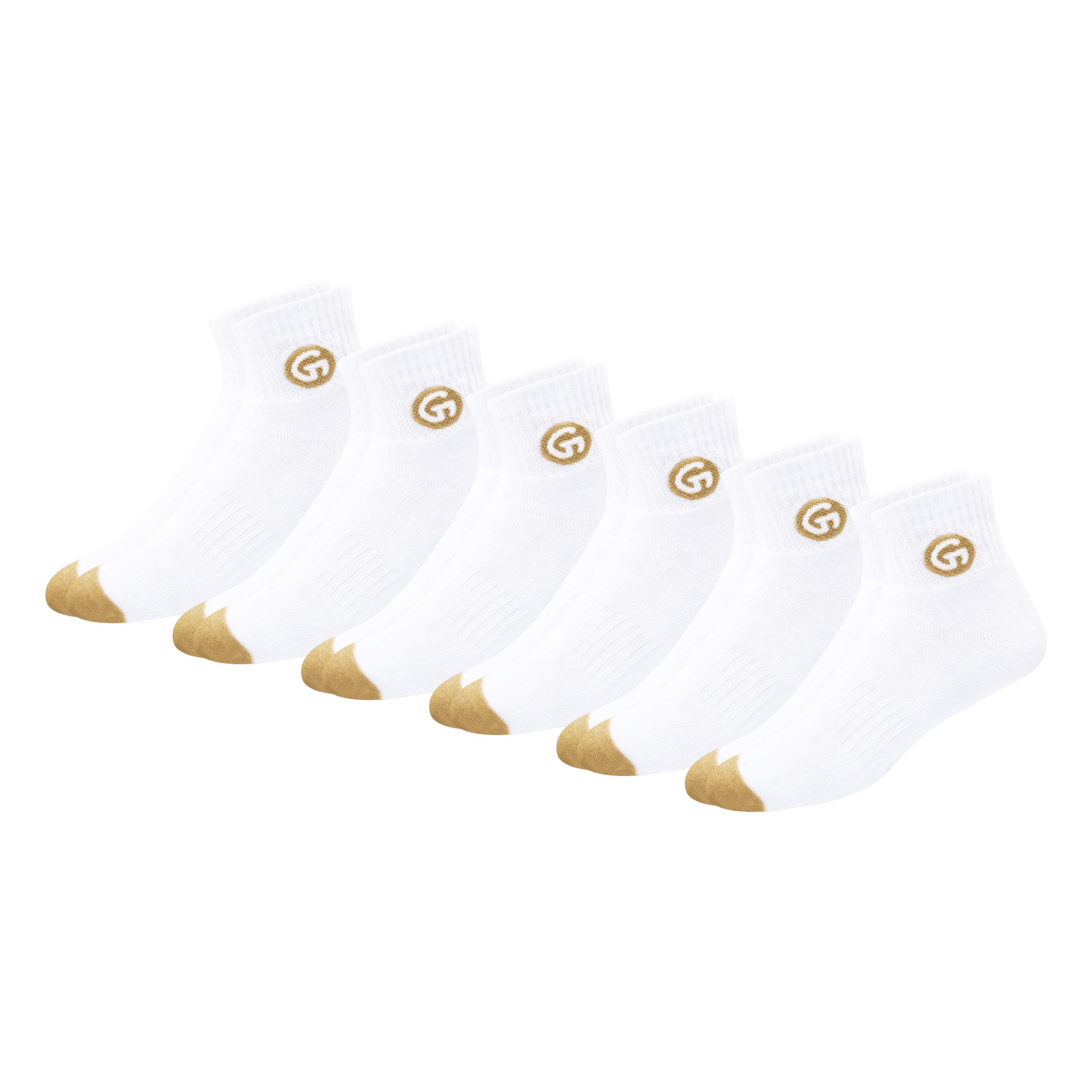 GLINTOMen's Premium Cushioned Cotton Athletic Quarter Socks, (6 pack,Free Size