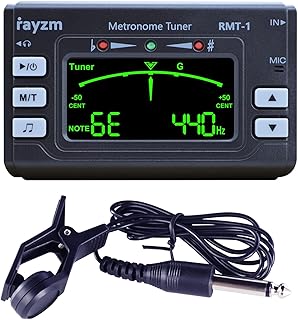 Rayzm Metronom-Tuner (Metro-Tuner) mit 3,5mm Kopfhörerbuchse für Musikinstrumente|Chromatisches Stimmgerät Tuner, Mic/Cli...