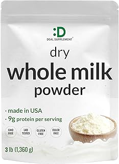 Dry Whole Milk Powder, 3lbs – Natural Pasture Raised Source – Made in USA – Powdered Milk for Baking & Cooking – 9g Protei...