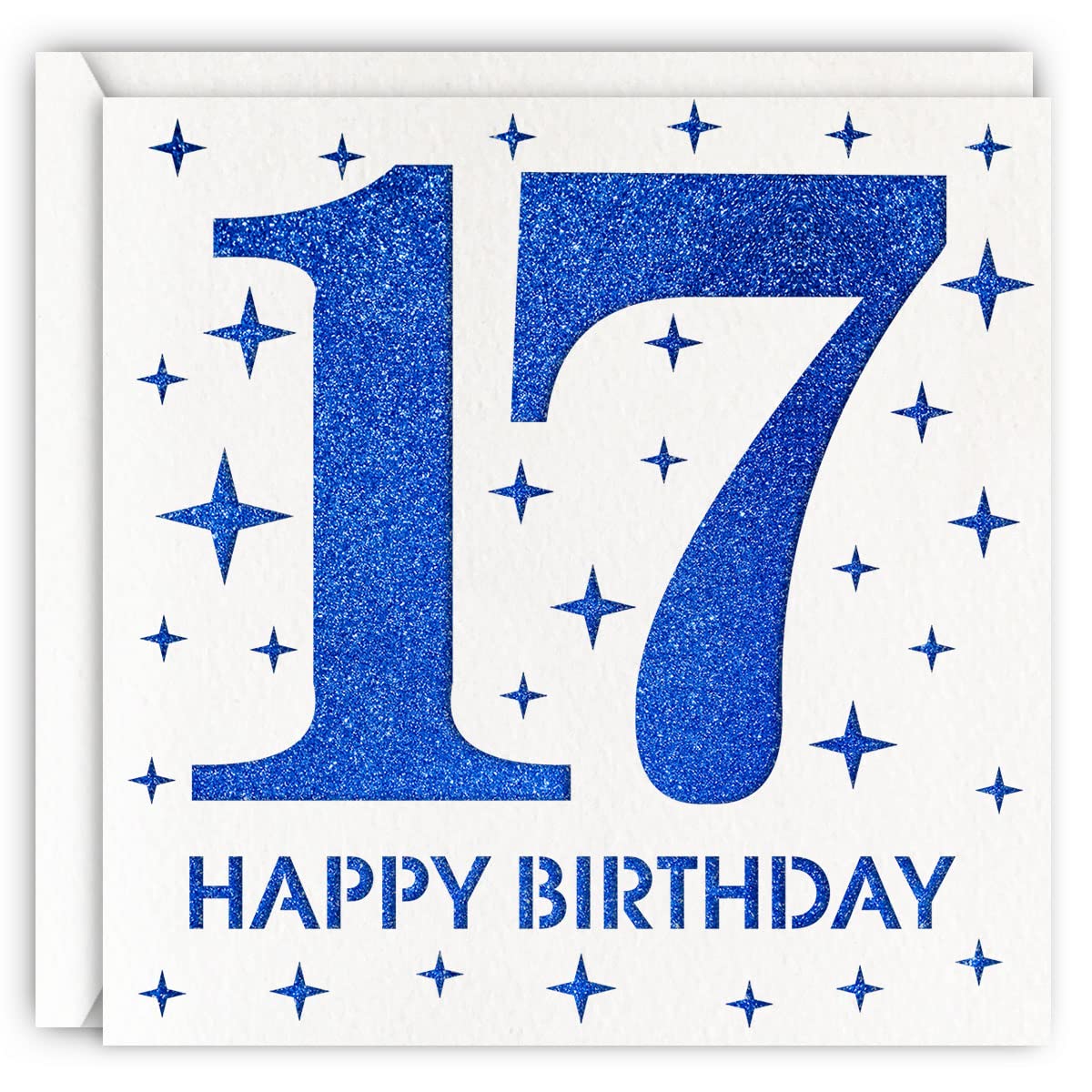 amazon-com-blue-17th-birthday-card-laser-cut-glitter-girl-boy-age-17-gift-for-daughter-son-office-products