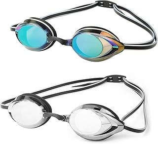 DARIDO Swim Goggles, Swimming Goggles 2 Pack Anti Fog UV Protection No Leaking for Adult, Men, Women, Youth