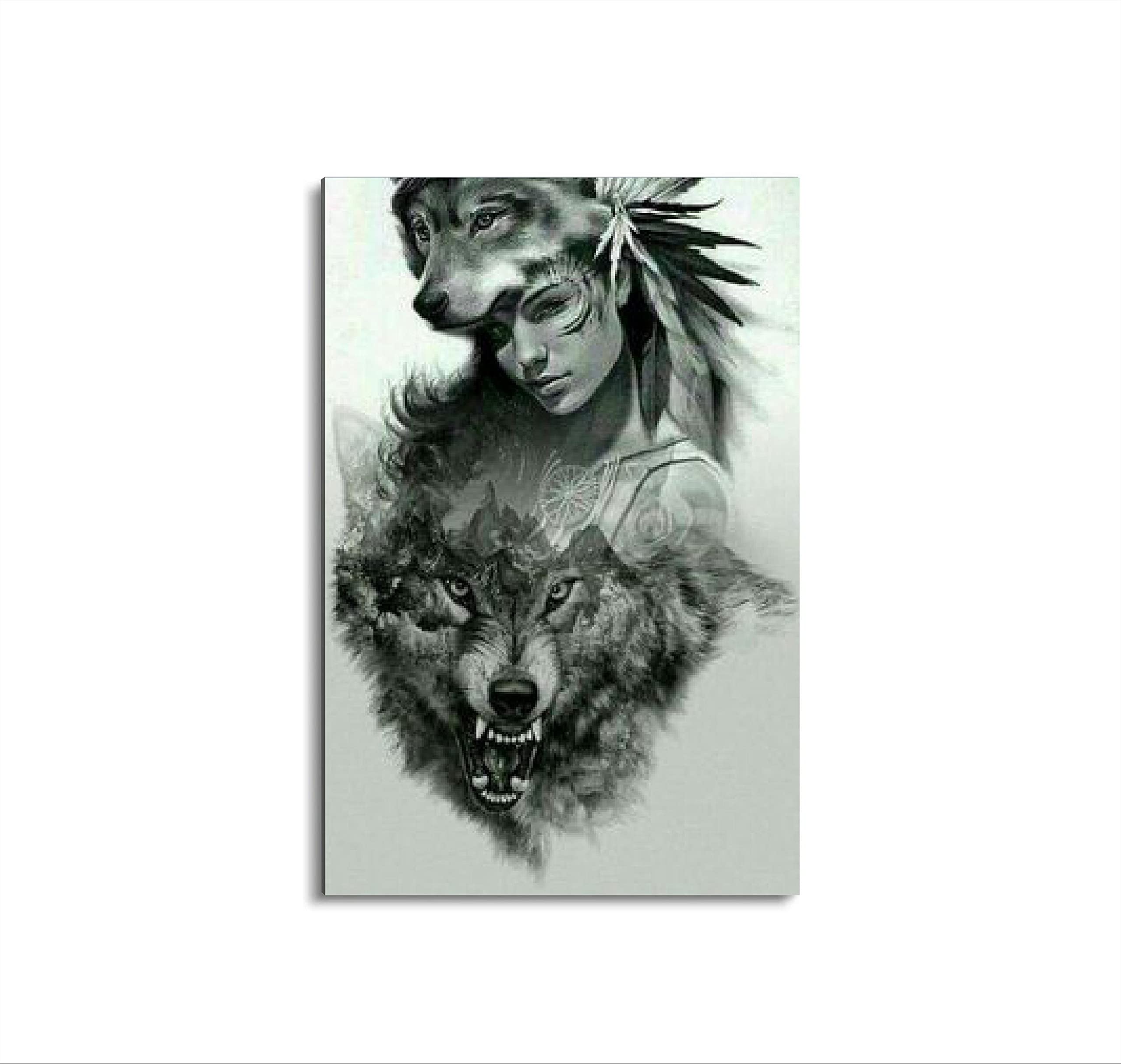 Native American Wolf Tattoo Designs