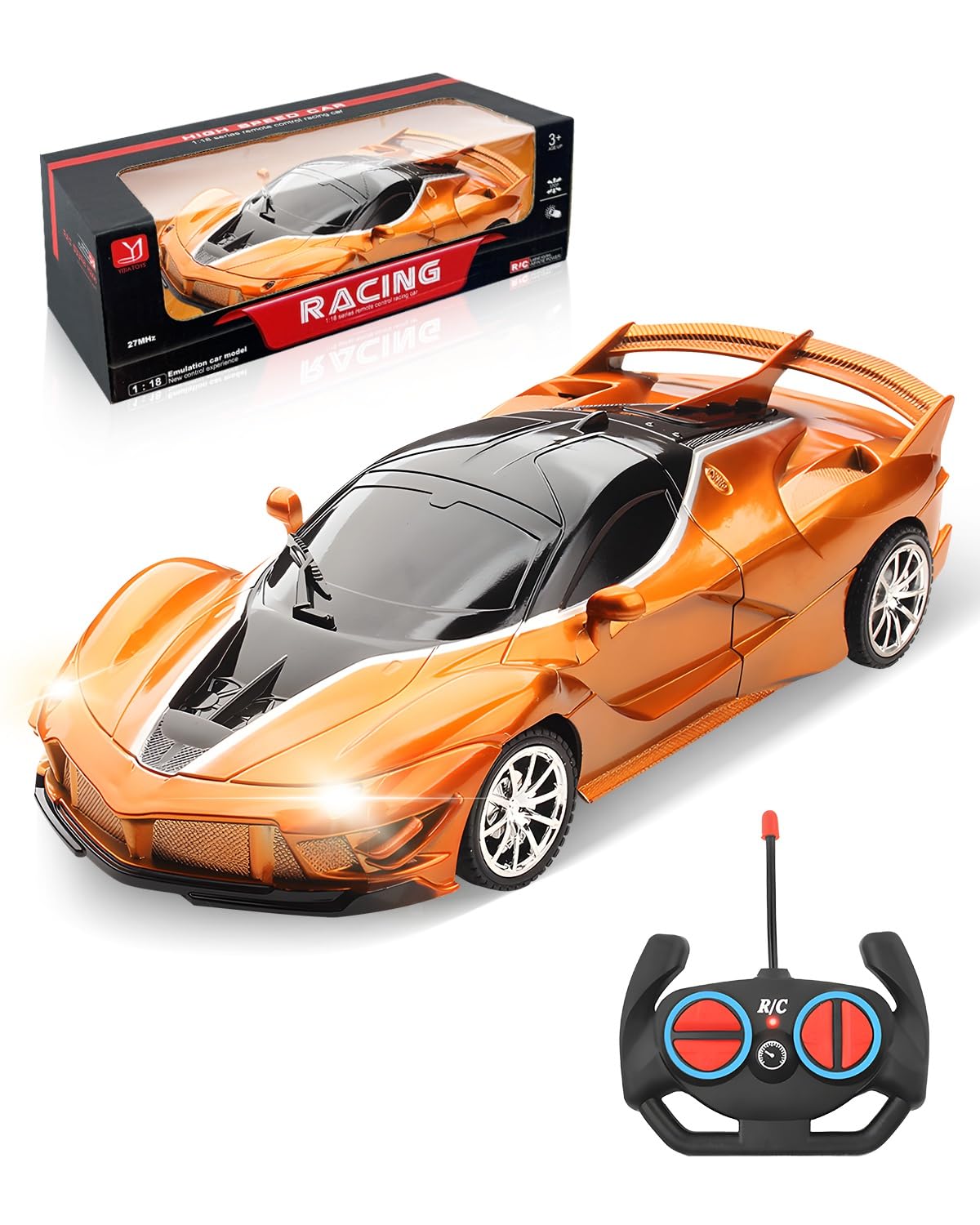 KALAHOLRemote Control Cars Toy for Kids, High Speed RC Cars Stunt Car for Boys Girls Birthday Gifts 1:18 Scale RC Stunt Car with Cool Shape RC Toy for 3 4 5 6 7 8 9 Years Old Kids Boys Gift