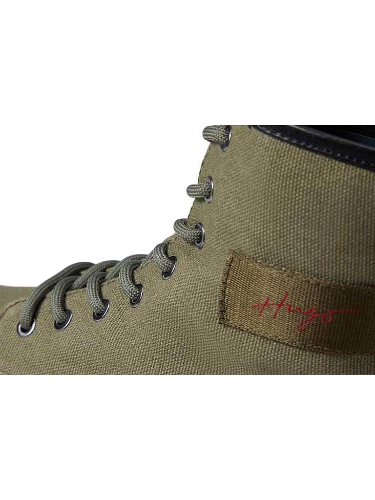 Gray HUGO Ryan Canvas Lace-Up Boots