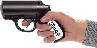 Mace Brand Pepper Spray Gun with Strobe LED or Gun Holster, Black