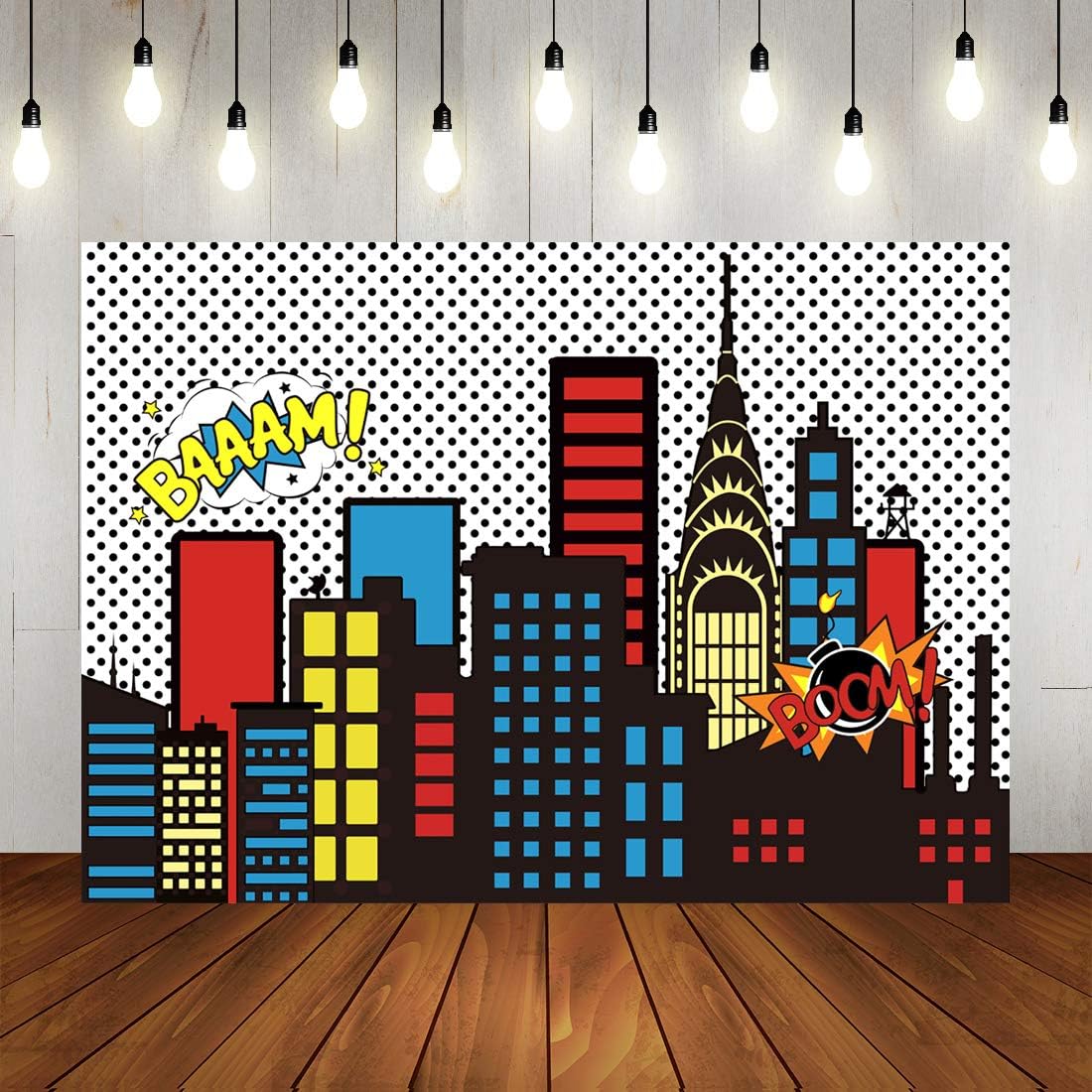 Amazon.com : 7x5ft Photography Background Super Hero Super City High ...