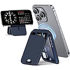 QYQBOON Mag-Safe Wallet Magnetic Wallet for iPhone Lightweight Magnetic Phone Wallet Stand Adjustable Leather Magnetic Card Holder for iPhone 16/15/14/13/12 Series, Not for iPhone Mini (Dark Blue)