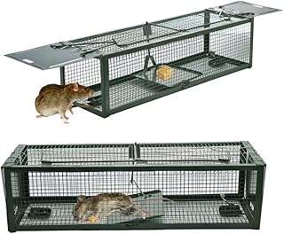 Live Animal Humane Trap 2-Door Mouse Trap Cage for Chipmunk, Rats, Squirrels, Voles, Rodent and Small Size Pests