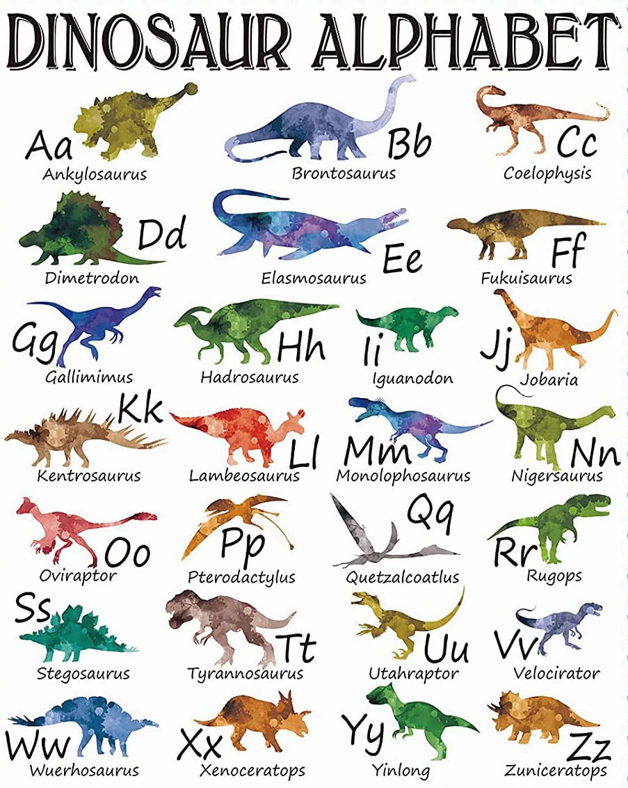 Buy Dinosaur Alphabet Chart Classroom s and Decorations Dinosaur Theme ...