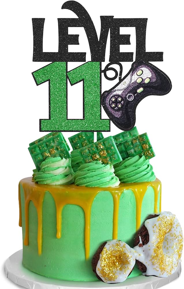 Amazon.com: Level 11 Game Birthday Cake Topper - Video Game Boy\'s ...