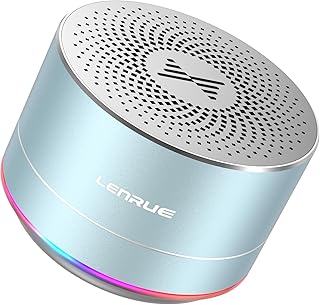 LENRUE - Portable Bluetooth Speakers, Wireless Speaker with Clear Sound, Long Playtime, Small Mini Metal Speaker, Christma...