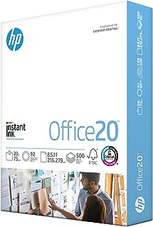 HP Papers | 8.5x11 Paper |Office 20 lb | 1 Ream - 500 Sheets | 92 Bright | Made in USA - FSC Certified | 112150R