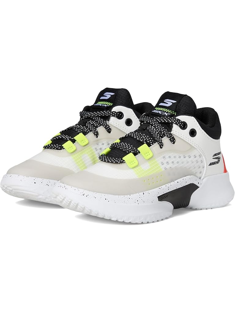 White SKECHERS KIDS Skx Court Hype 406071L (Little Kid/Big Kid)