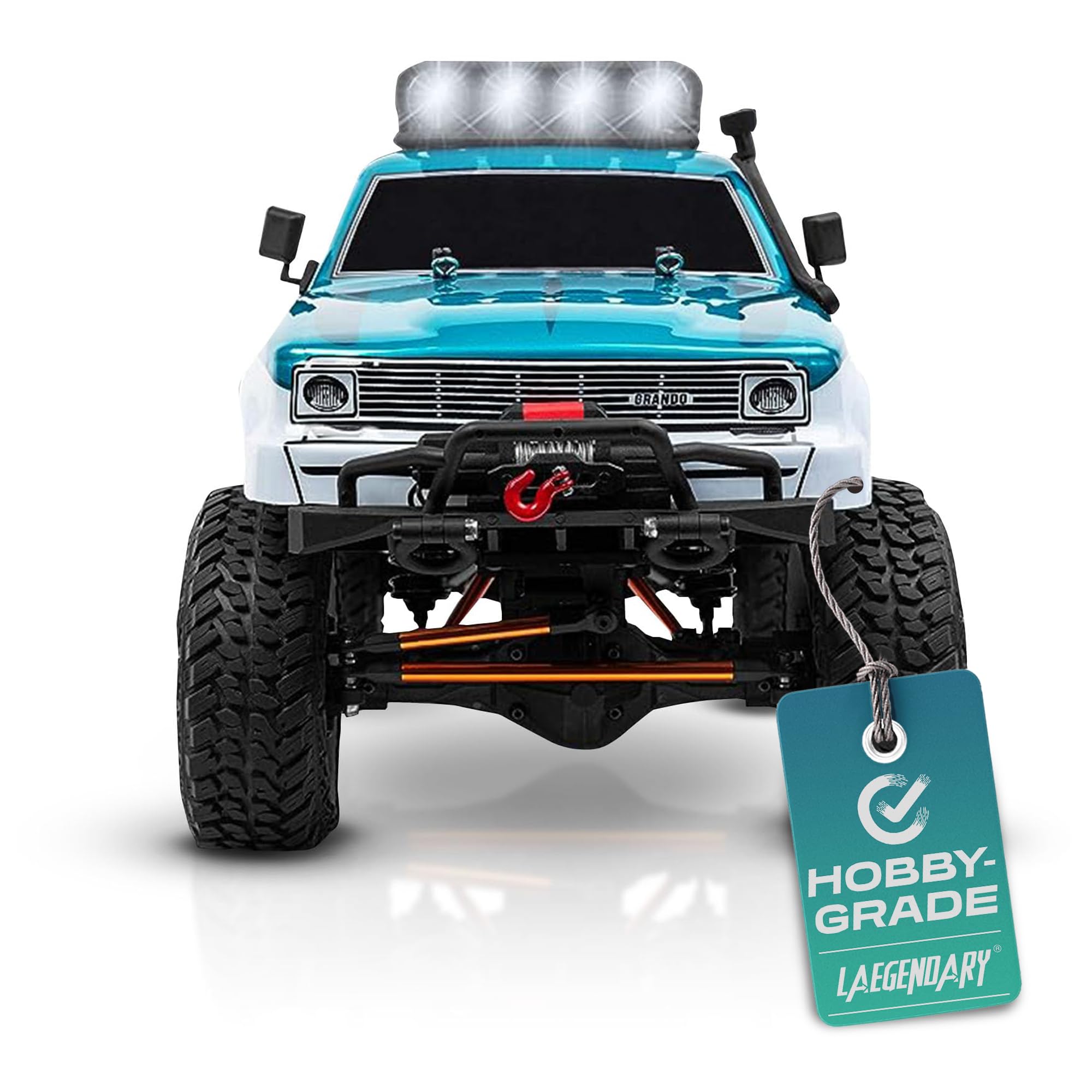 LAEGENDARYRC Crawler - 4x4 Offroad Crawler Remote Control Truck for Adults - RC Rock Crawler, Fast Speed, Electric, Hobby Grade Car - 1:10 Scale, Brushed, Blue - Green