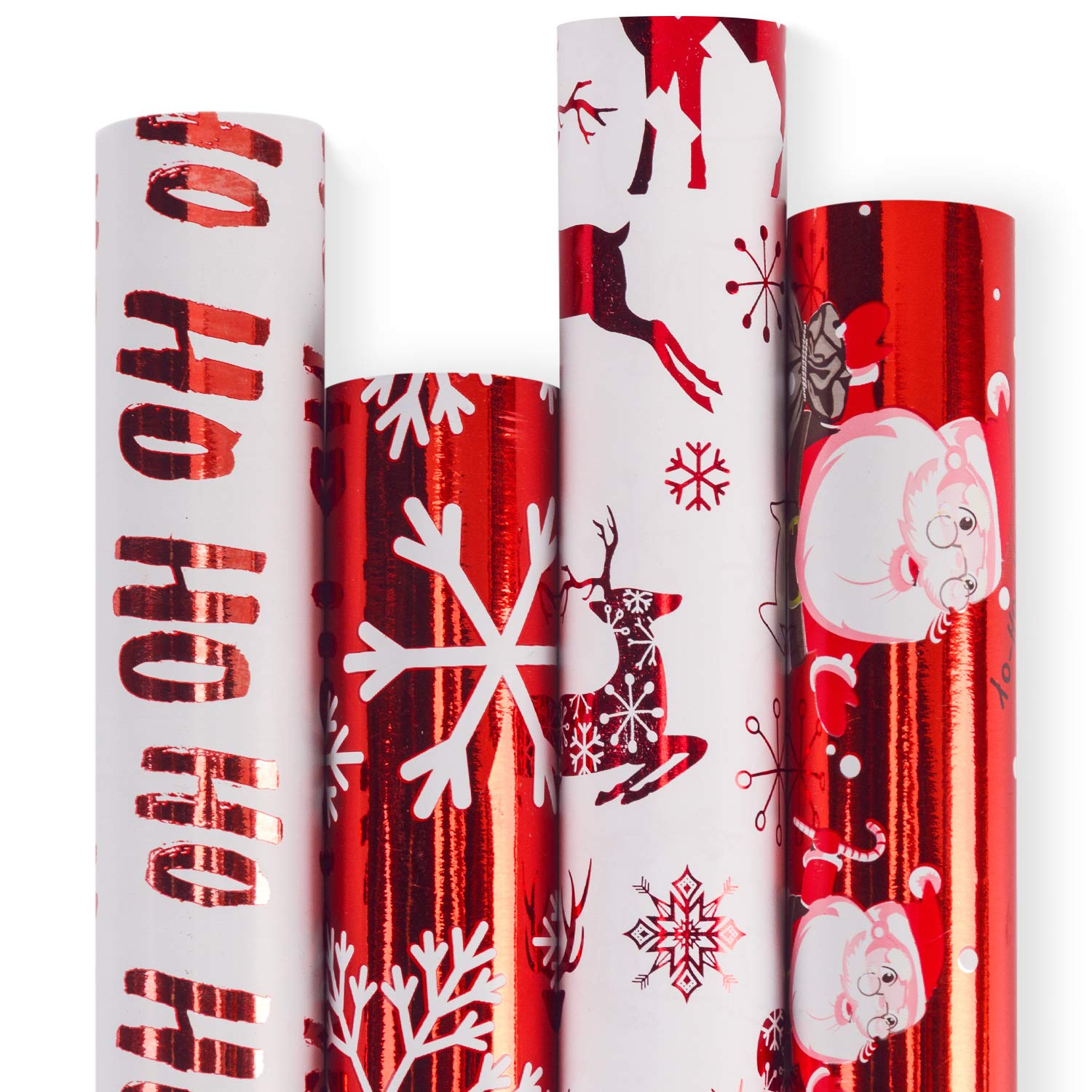 Buy RUSPEPA Christmas Wrapping Paper Roll - Red and White Paper with a ...