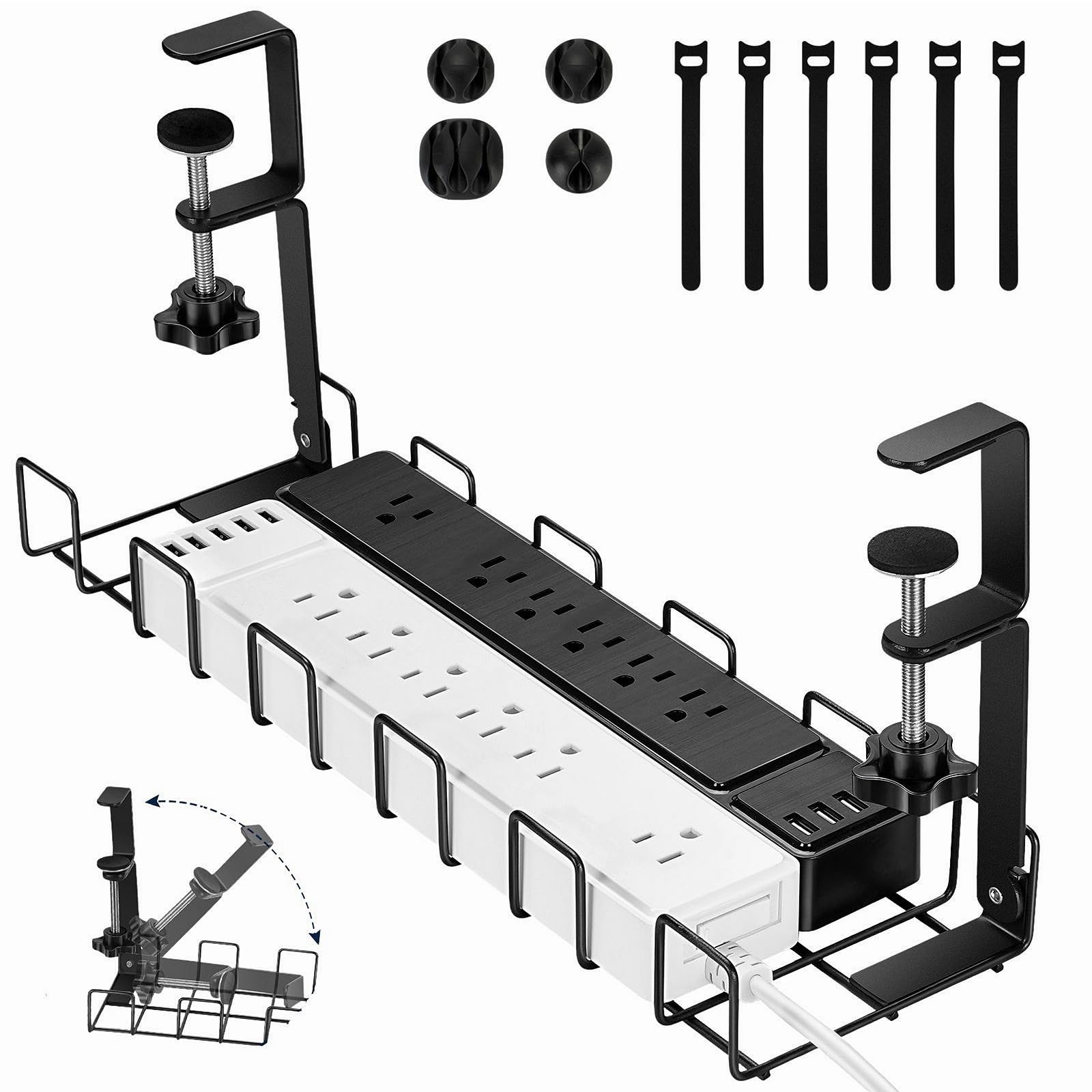 COYETH Under Desk Cable Management Tray, No Assembly No Drill Desk ...