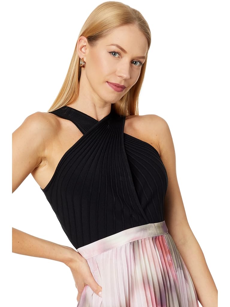 Ted Baker Loulous Cross Front Pleated Dress with Knit Bodice