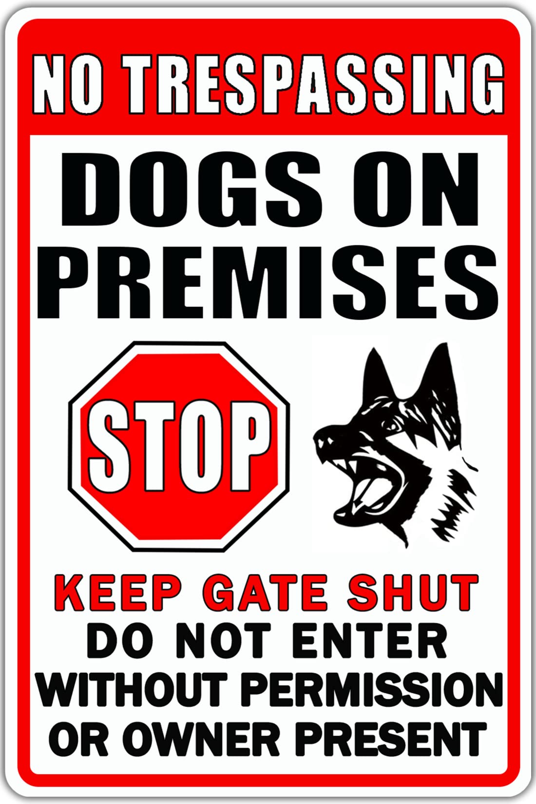 Buy Funny Beware Of Dog Sign Warning Do Not Enter Metal Signs No ...