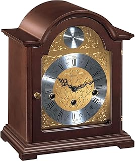 Watching Clocks Hermle Bethnal Mechanical Mantel Clock with Etched Gold Dial and Westminster Chime