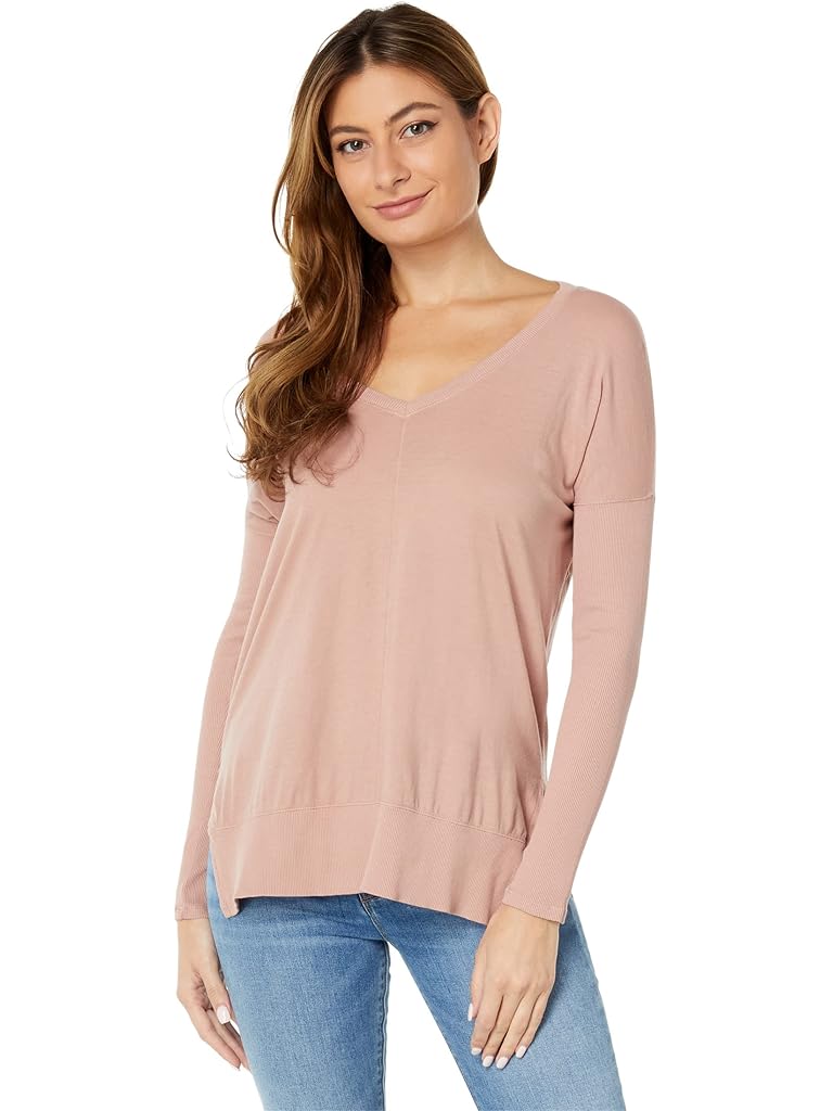 bobi Los Angeles Rib Mix V-Neck Tee