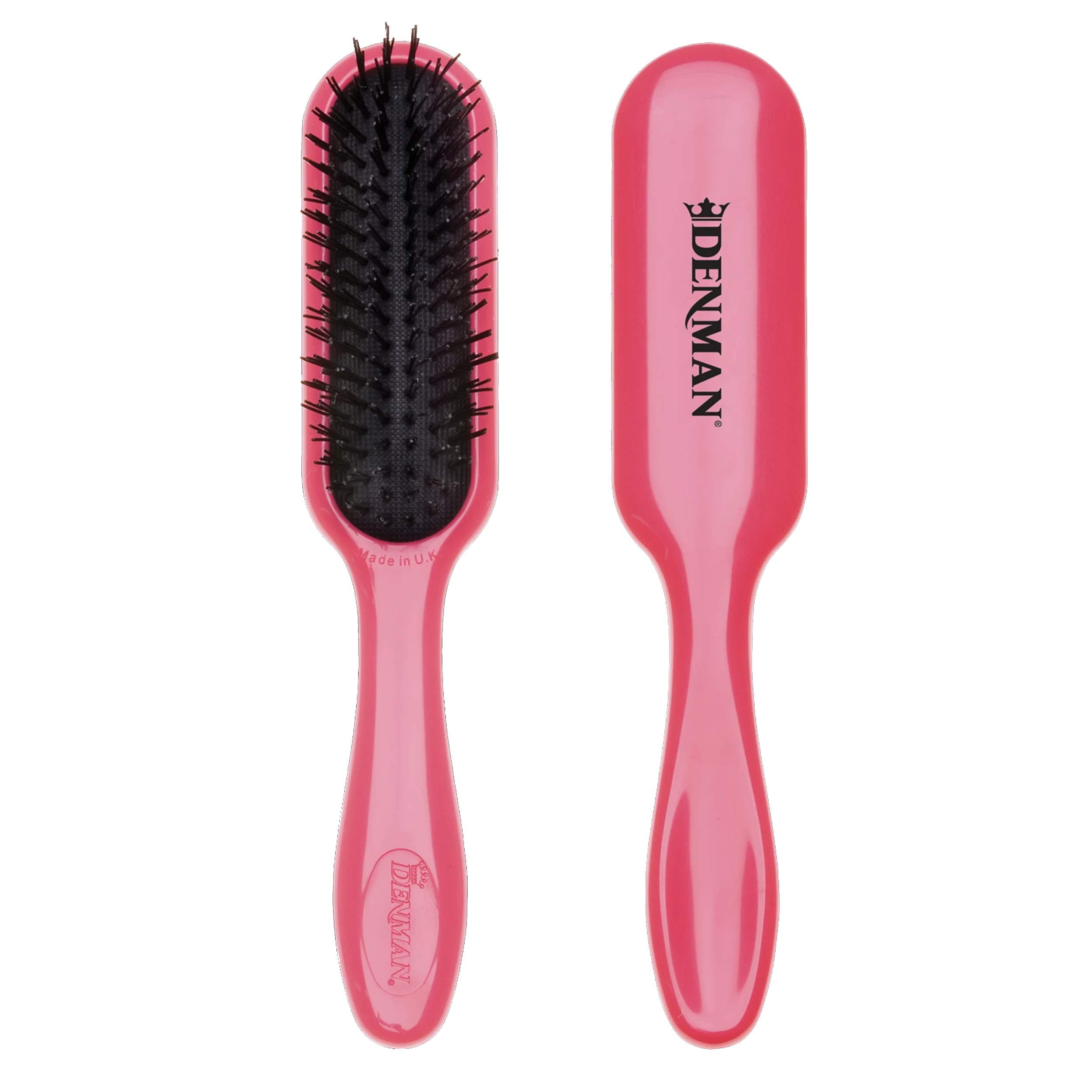 DenmanTangle Tamer Mini (Pink) Detangling Brush For Curly Hair And Black Natural Hair - use with both Wet & Dry Hair, D90