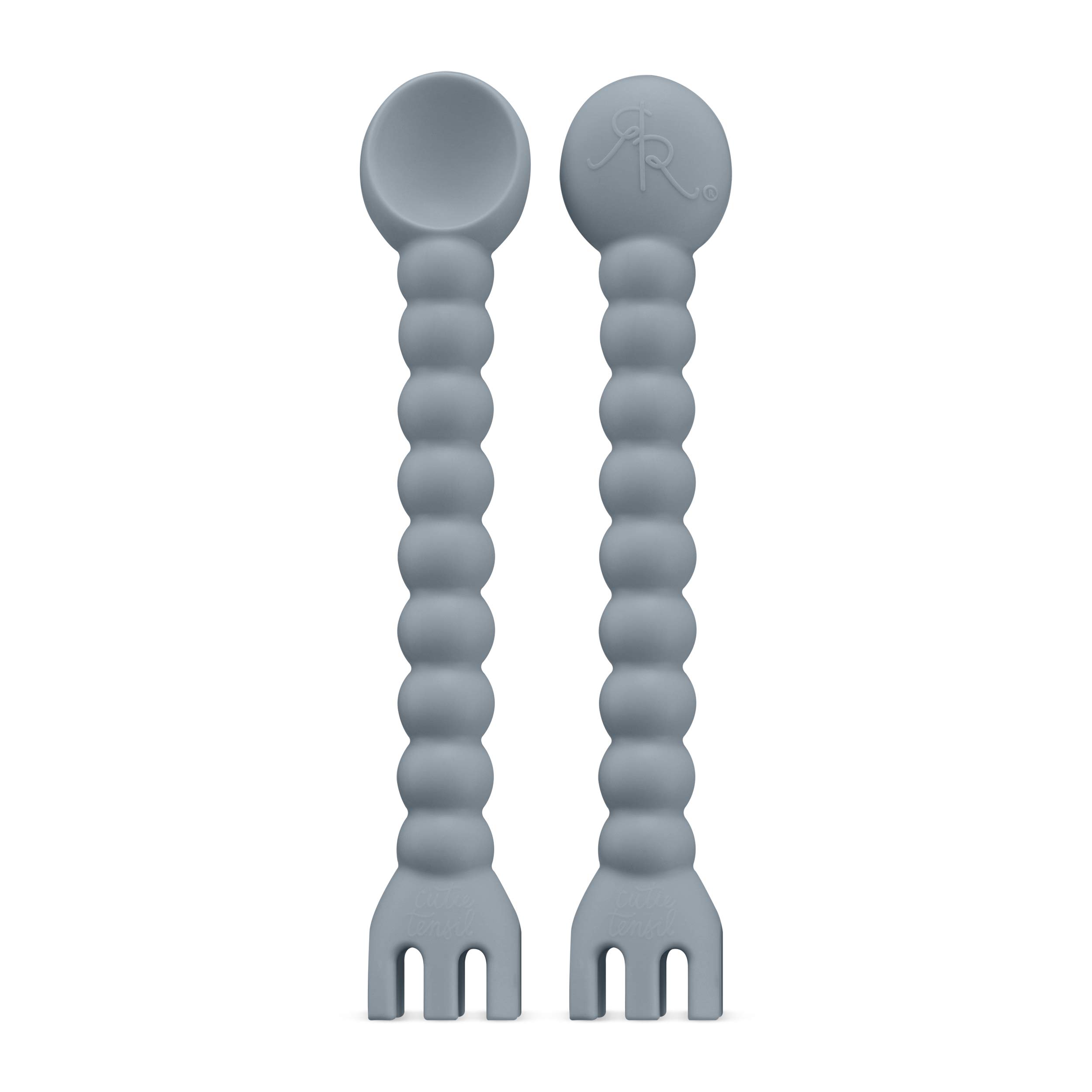 Ryan & Rose Baby Spoon and Fork [2 Pack] (Charcoal)