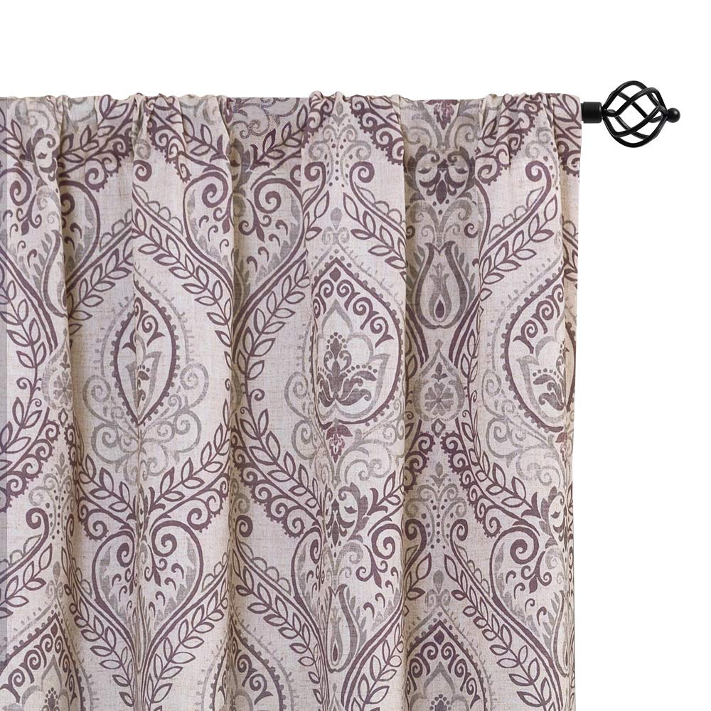 Damask purple curtains