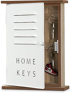 Key Holder for Wall, Wooden Key Box, Key Hangers Storage Cabinet with 6 Key Hooks for Home Decor, Best Easter Gift Ideas f...