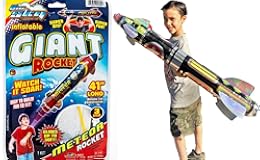 JA-RU Giant 41" Inflatable Rocket Ship Toy &lpar;1 Unit&rpar; Space Themed Party Decorations for Kids&period; Inflatable Pool Accessories&period; Solar System Toys & Astronaut Party Favors&period; 5802-1