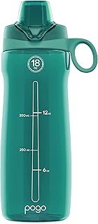 Pogo Plastic Water Bottle with Chug Lid and Carry Handle, Reusable, BPA Free, Dishwasher Safe, Perfect for Travel, School, Outdoors, and Gym | 18oz, 32oz, 40oz, 64oz