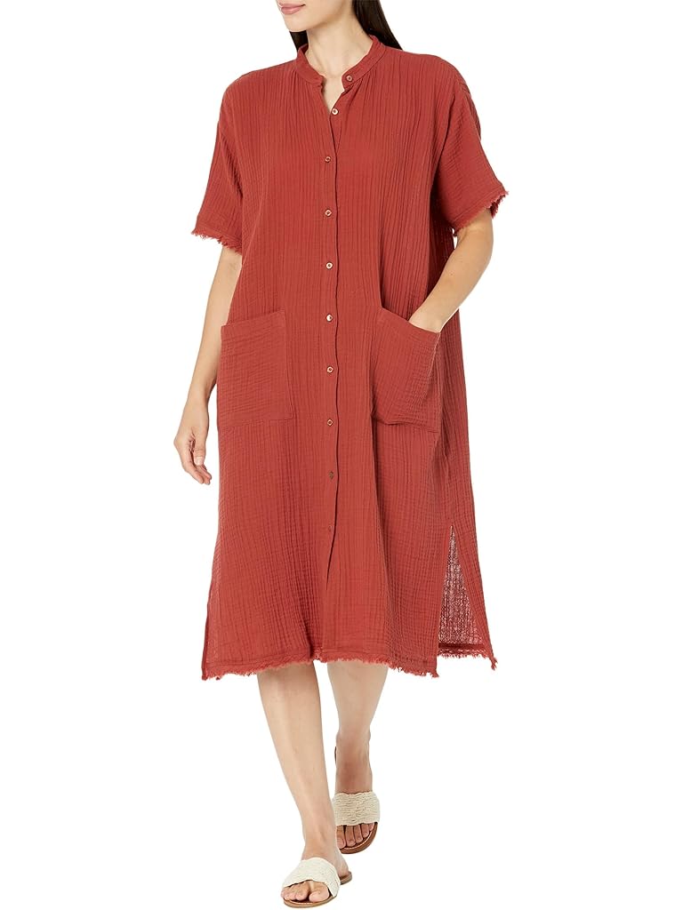 Eileen Fisher Mandarin Collar Shirtdress