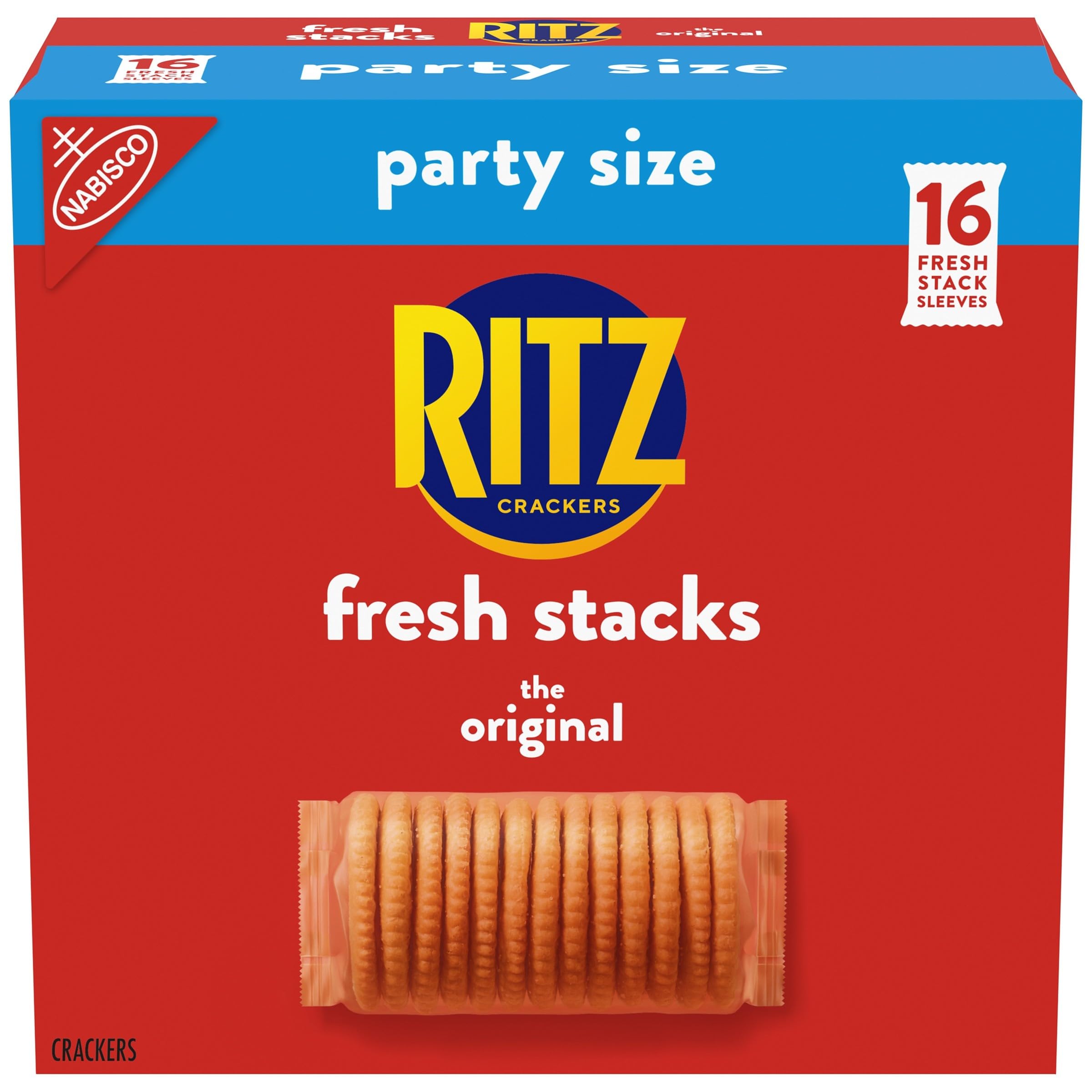 RitzFresh Stacks Original Crackers, Party Size, Christmas Crackers, Holiday Crackers, 23.7 oz (16 Stacks)