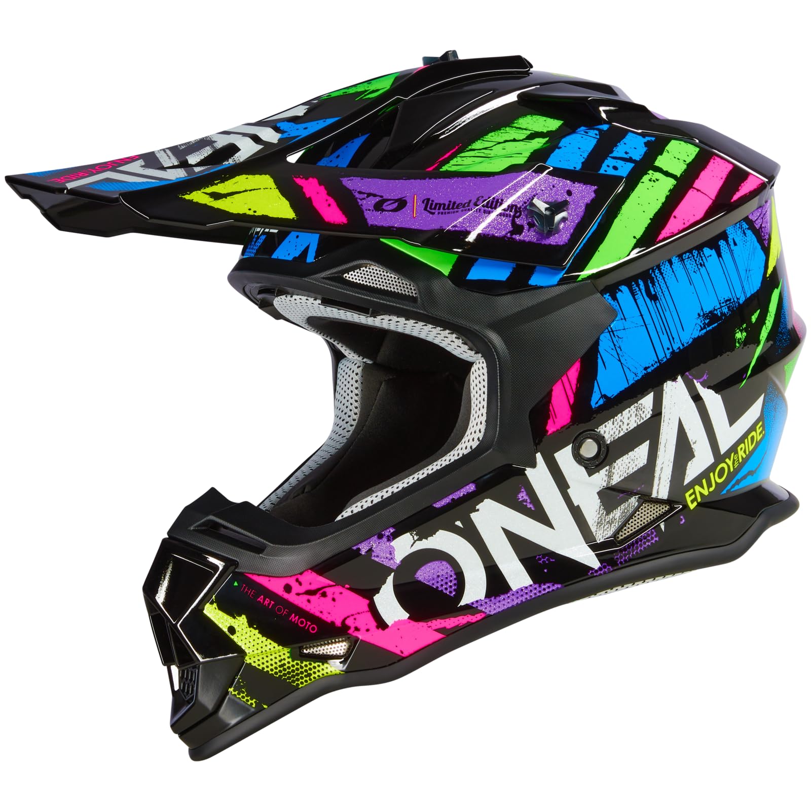 O'NEAL Motocross Helmet MX Enduro ABS Shell Ventilation Holes for Optimal Cooling 2SRS Helmet Glitch V.23 Adult Multi Size S (55/56 cm)