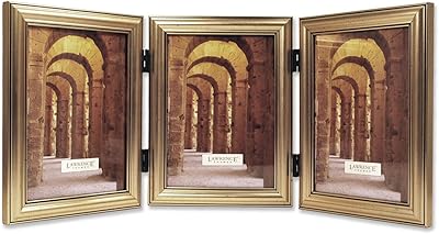 Lawrence Frames Antique Silver Wood Triple 4x6 Picture Frame, Classic Design